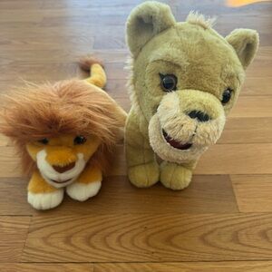 Disney The Lion King Simba & Nala Plush Set Talking & Moving Authentic